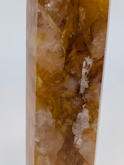 Close-up of Golden Healer Quartz iron oxide inclusions and detail