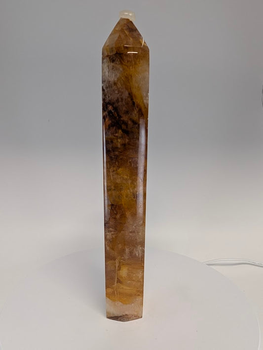 Golden Healer Quartz Tower 25cm Brazilian quartz side profile