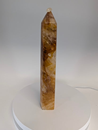 Close-up of Brazilian Golden Healer Quartz clarity and color