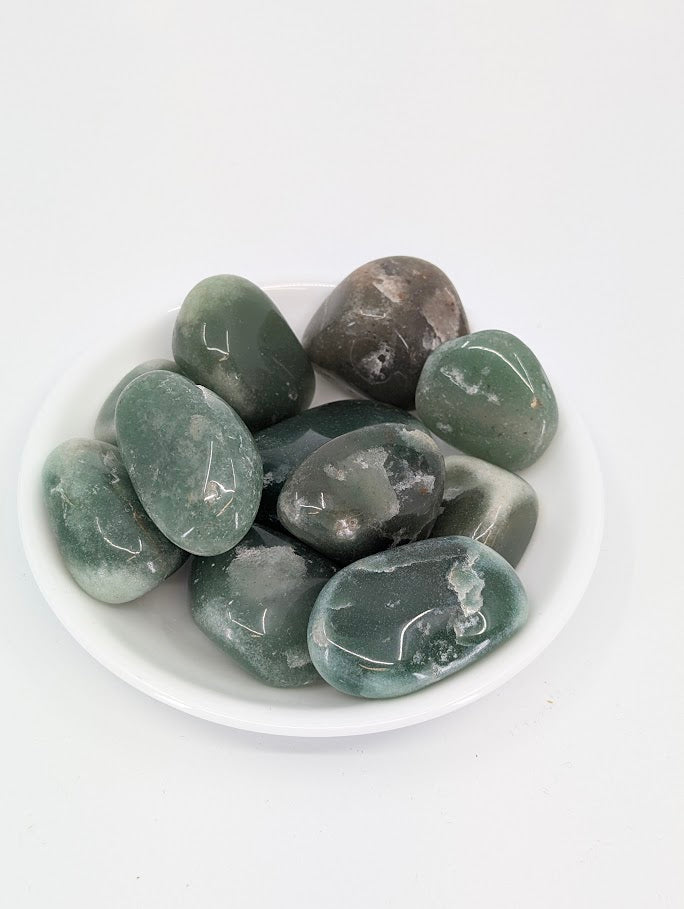 Green Aventurine tumbled stones A grade in bowl
