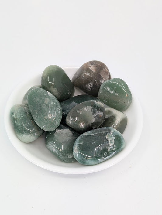 Green Aventurine tumbled stones A grade in bowl