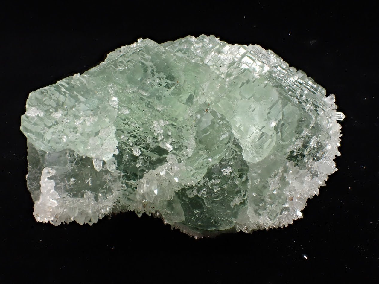 Green Diamond Fluorite with Quartz – Fujian Province, China - Legacy Crystals and Minerals
