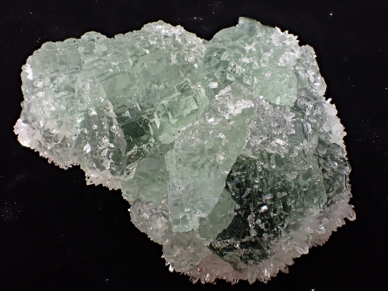 Green Diamond Fluorite with Quartz – Fujian Province, China - Legacy Crystals and Minerals