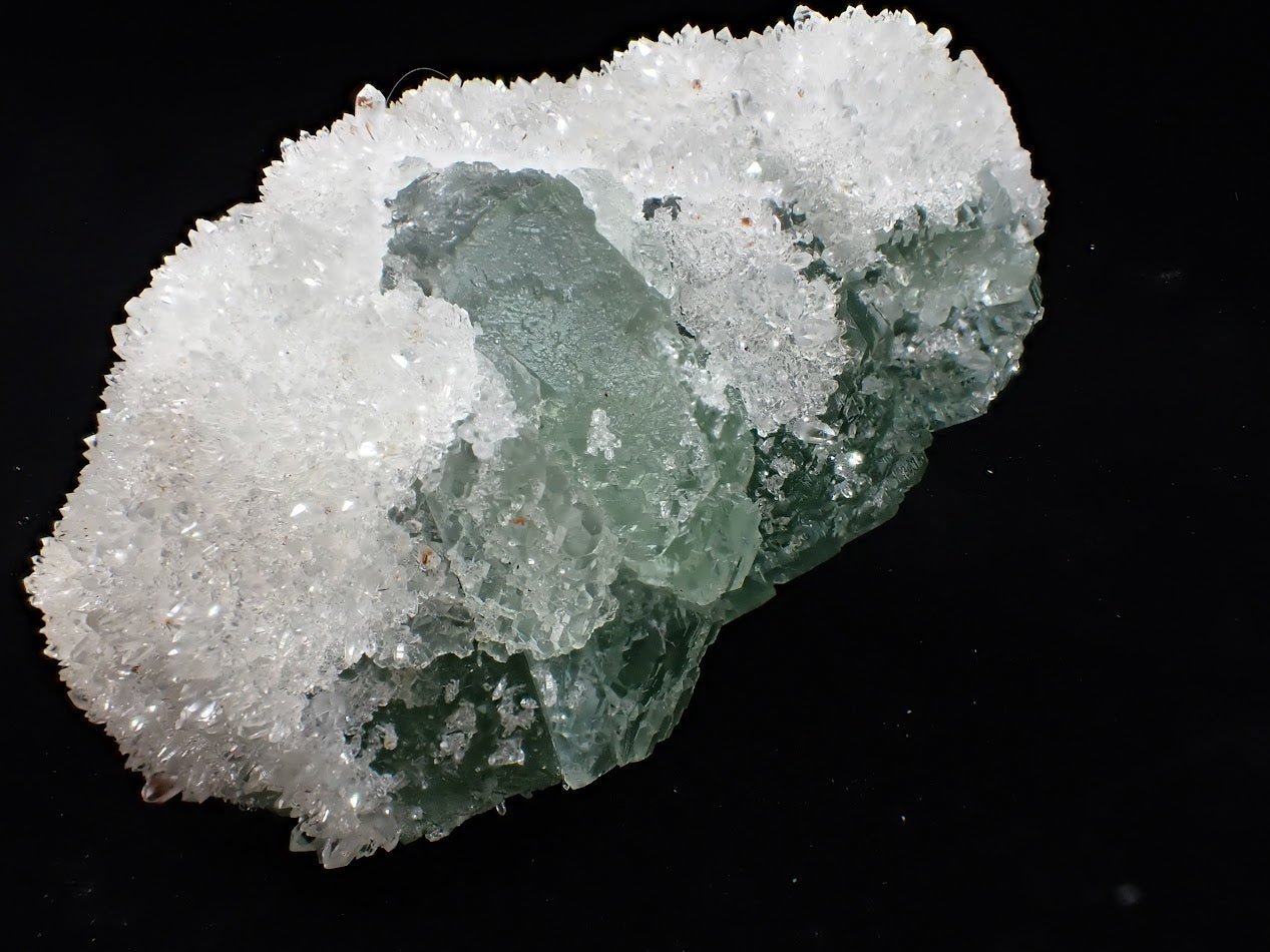 Green Diamond Fluorite with Quartz – Fujian Province, China - Legacy Crystals and Minerals