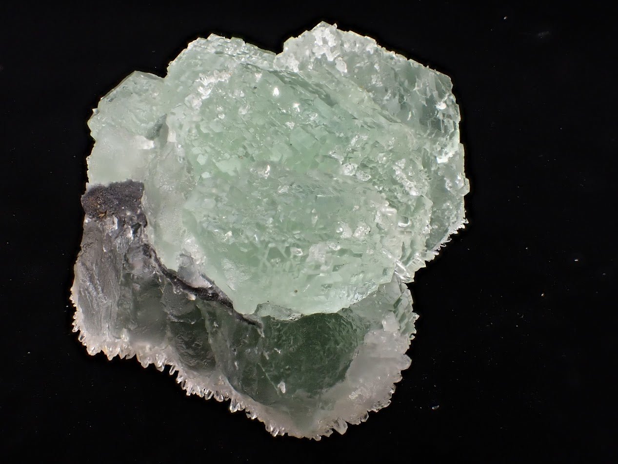 Green Diamond Fluorite with Quartz – Fujian Province, China - Legacy Crystals and Minerals