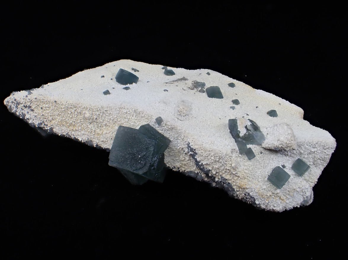 Green Fluorite on Quartz Matrix – Huanggang Mine, Inner Mongolia - Legacy Crystals and Minerals