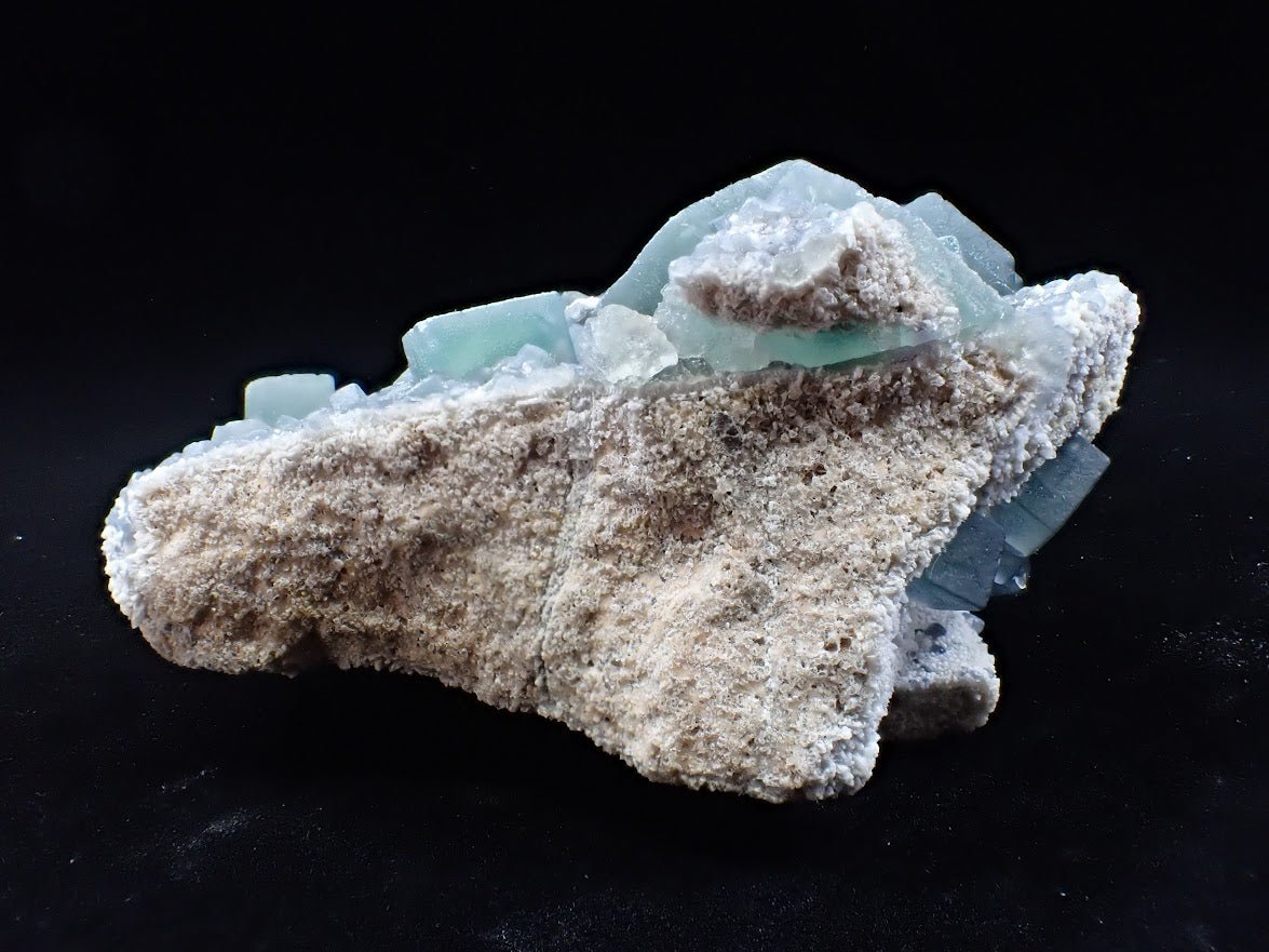 Green Fluorite on Quartz Matrix – Huanggang Mine, Inner Mongolia - Legacy Crystals and Minerals