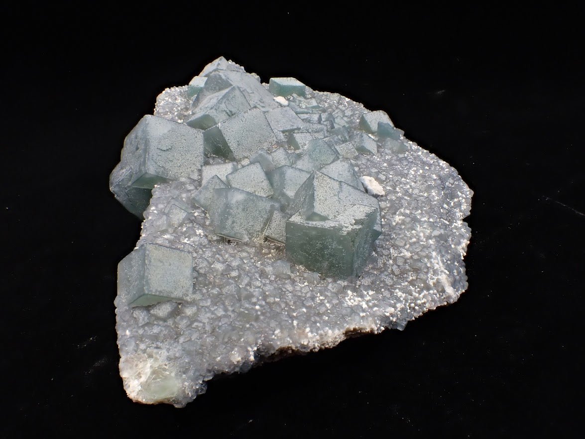 Green Fluorite on Quartz Matrix – Huanggang Mine, Inner Mongolia - Legacy Crystals and Minerals