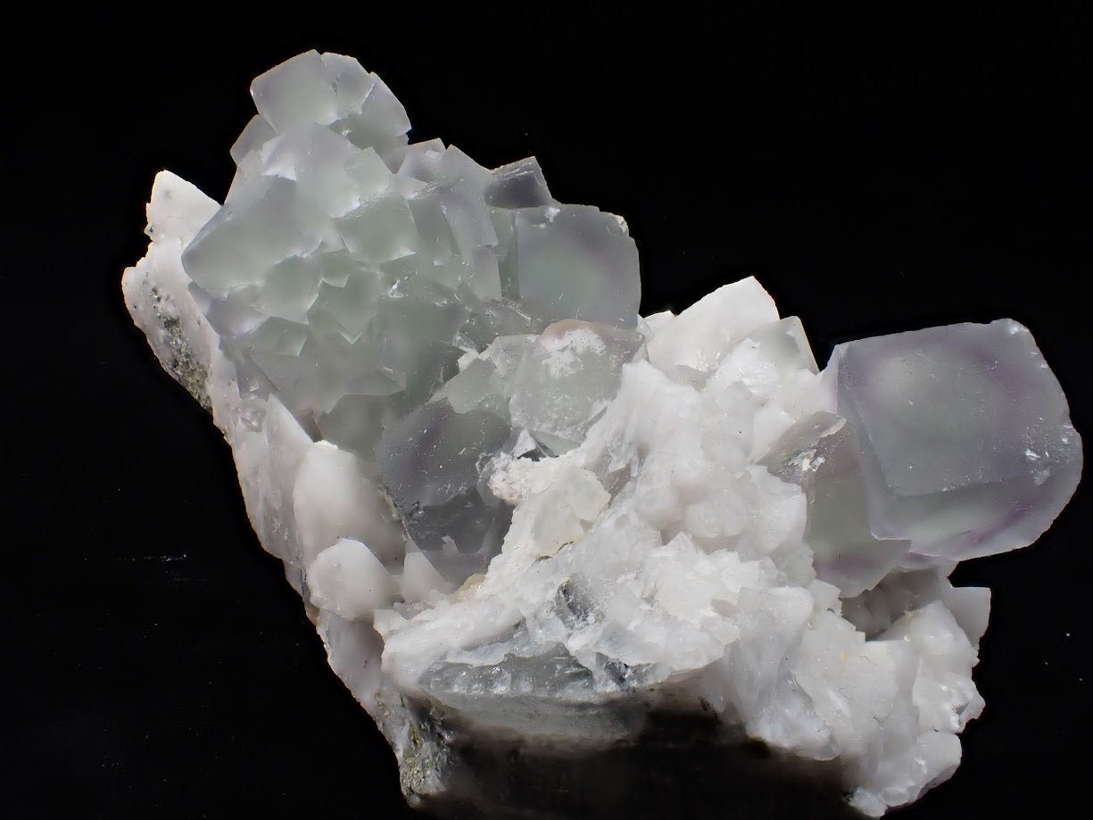 Green Window Fluorite on Milky Quartz – Inner Mongolia, China - Legacy Crystals and Minerals