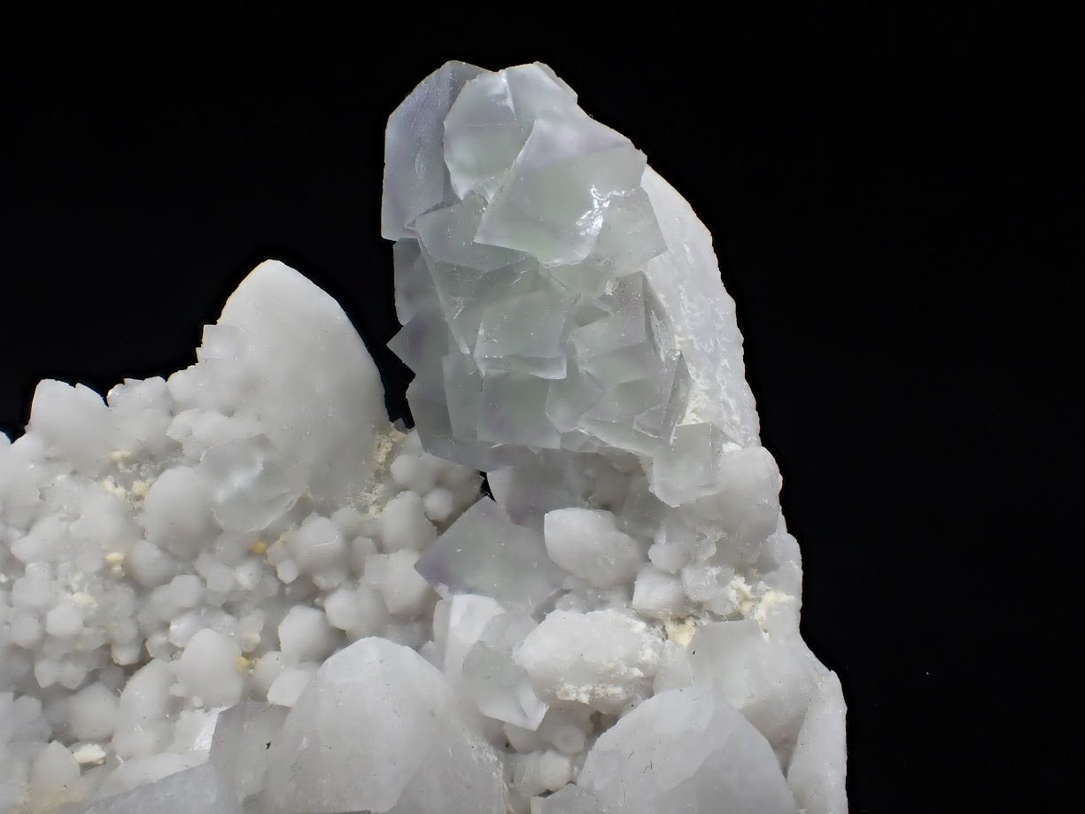 Green Window Fluorite on Milky Quartz – Inner Mongolia, China - Legacy Crystals and Minerals