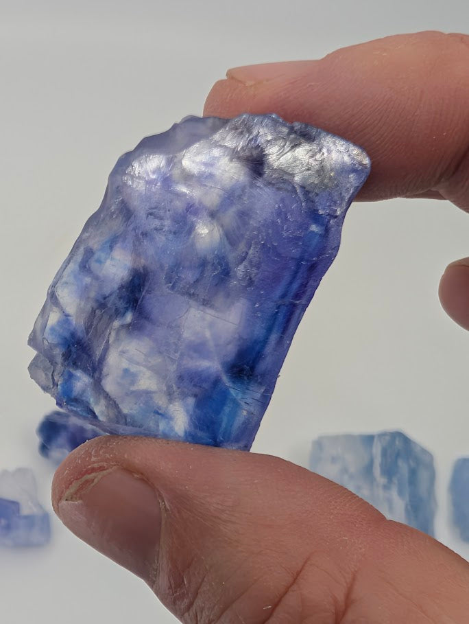 Museum grade blue halite with deep saturated blue core and sharp zoning