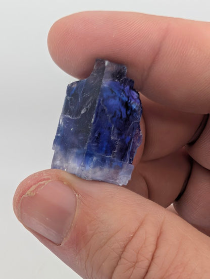Blue halite micro showing an intense saturated blue pocket
