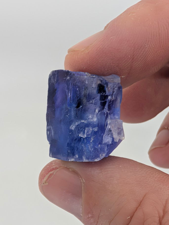 Small but fully saturated blue halite micro with exceptional color