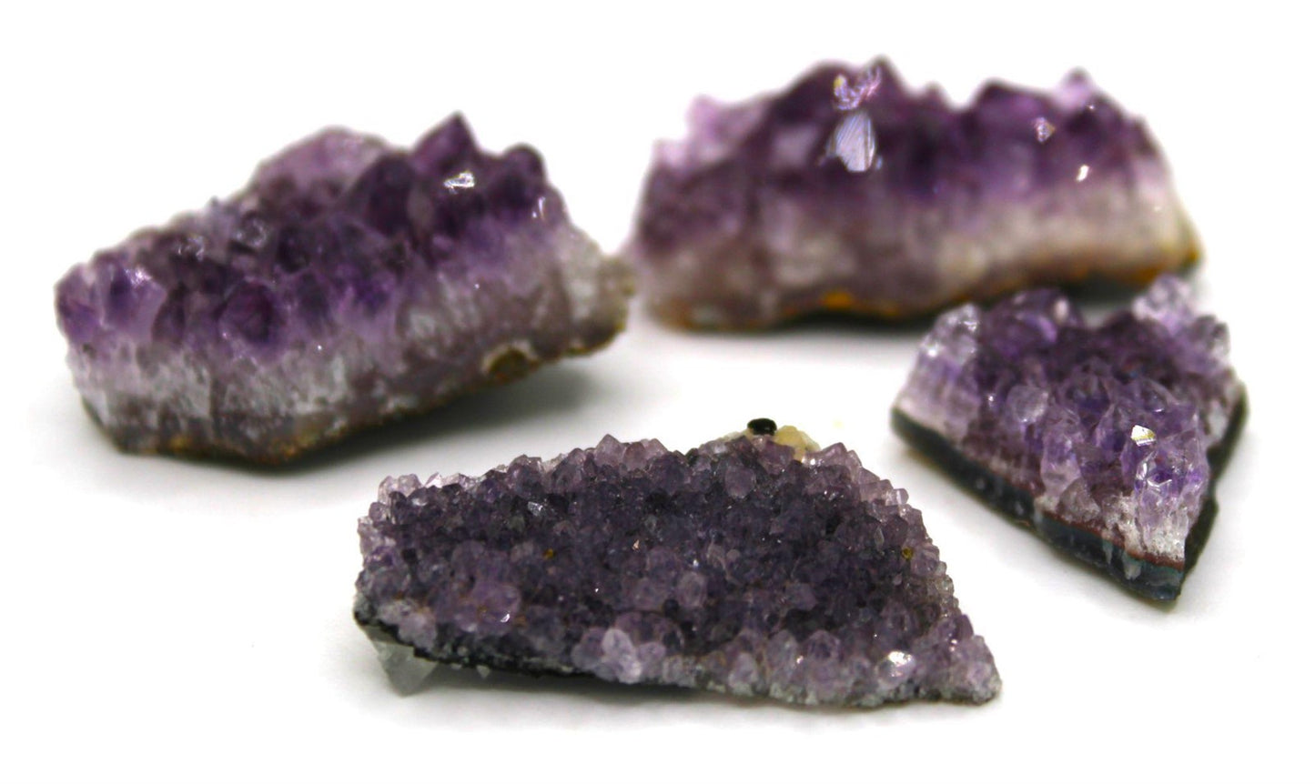 Brazilian Amethyst Mini Cluster Set – 4 Pieces (2-4 cm Each)