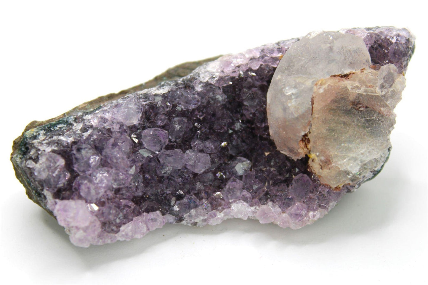 Amethyst Crystal Cluster with Calcite from Brazil Approx. 9 cm x 4 cm