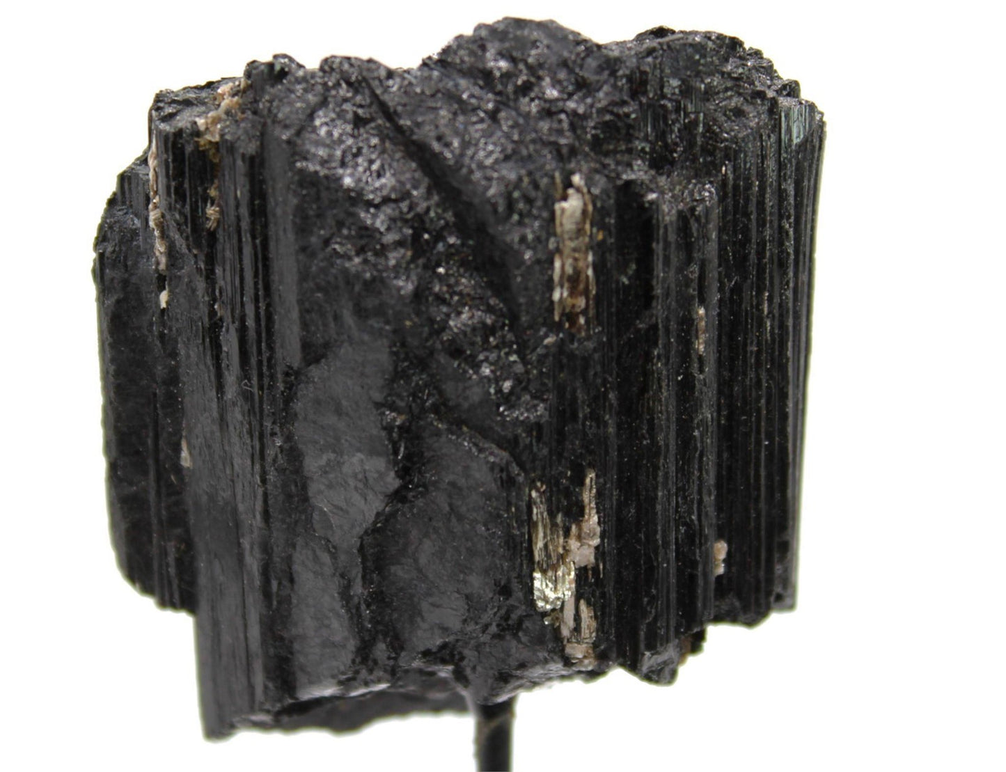 Black Tourmaline Crystal Cluster on Stand from Brazil Approx. 10.5 cm x 5 cm