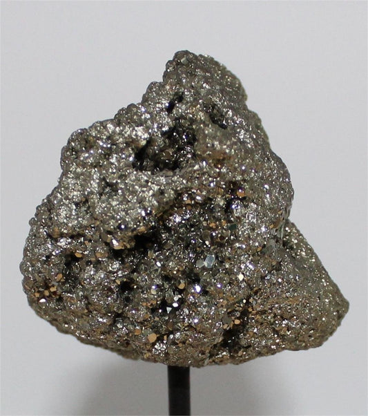 Pyrite Cluster on Metal Stand – Natural Sparkling Specimen from Brazil