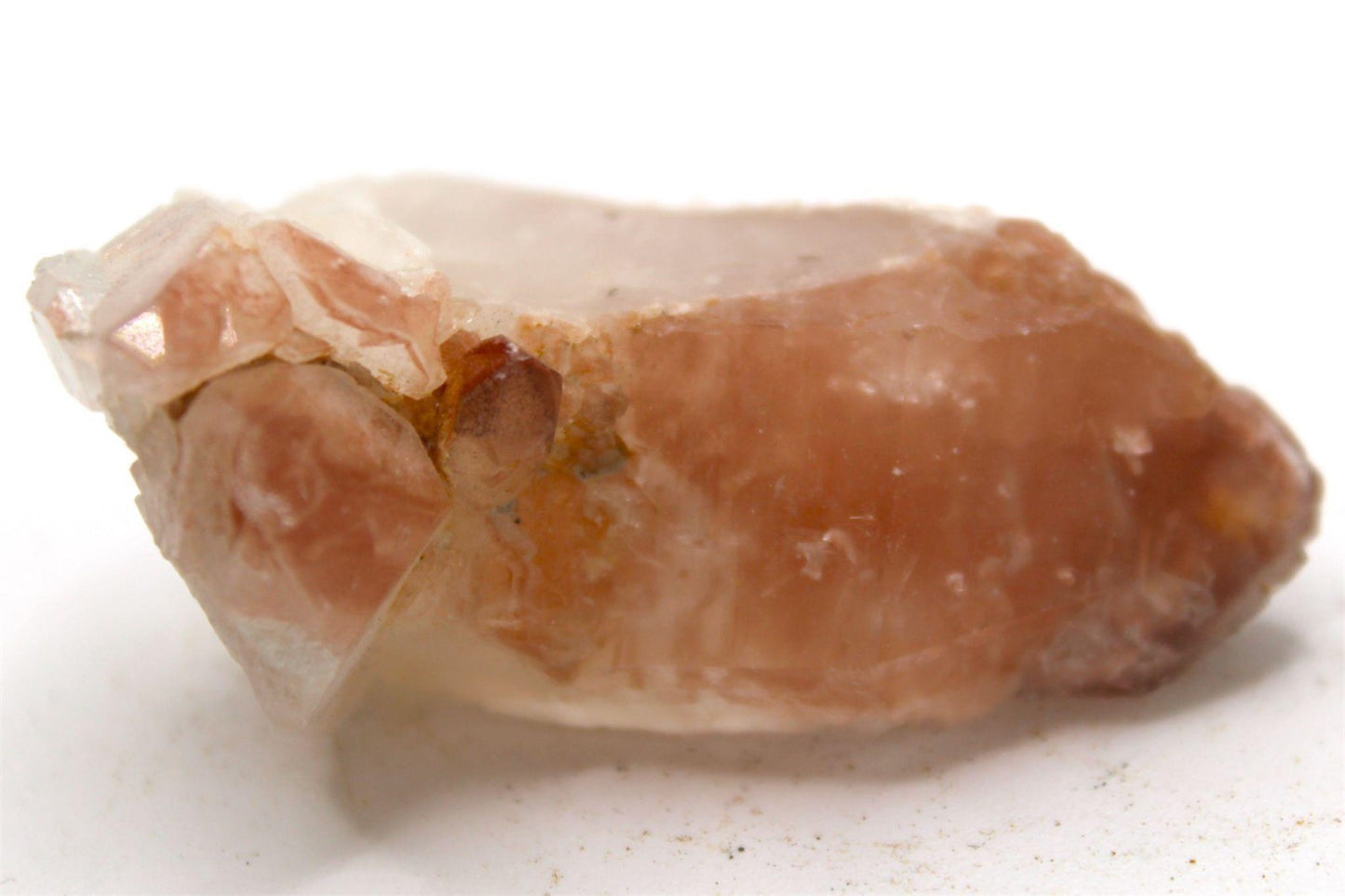 Pink Lithium Crystal Cluster from Brazil Approx. 3.5 cm x 3.5 cm Pink lithium quartz crystals get their pink color from lepidolite, a lithium-rich mica mineral.