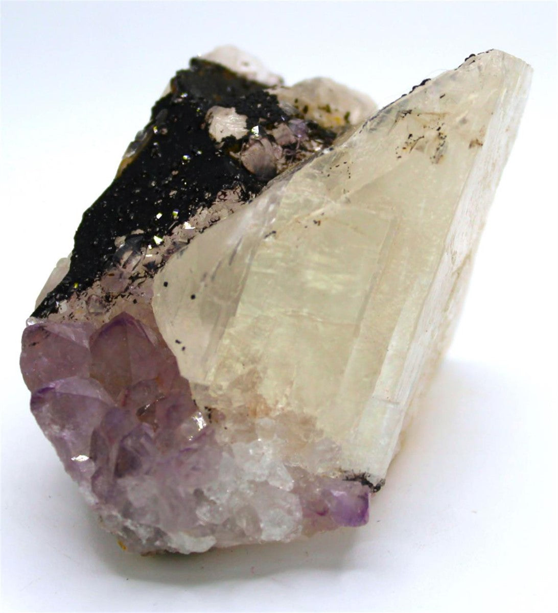 Amethyst with Calcite and Hematite Inclusions – Brazil