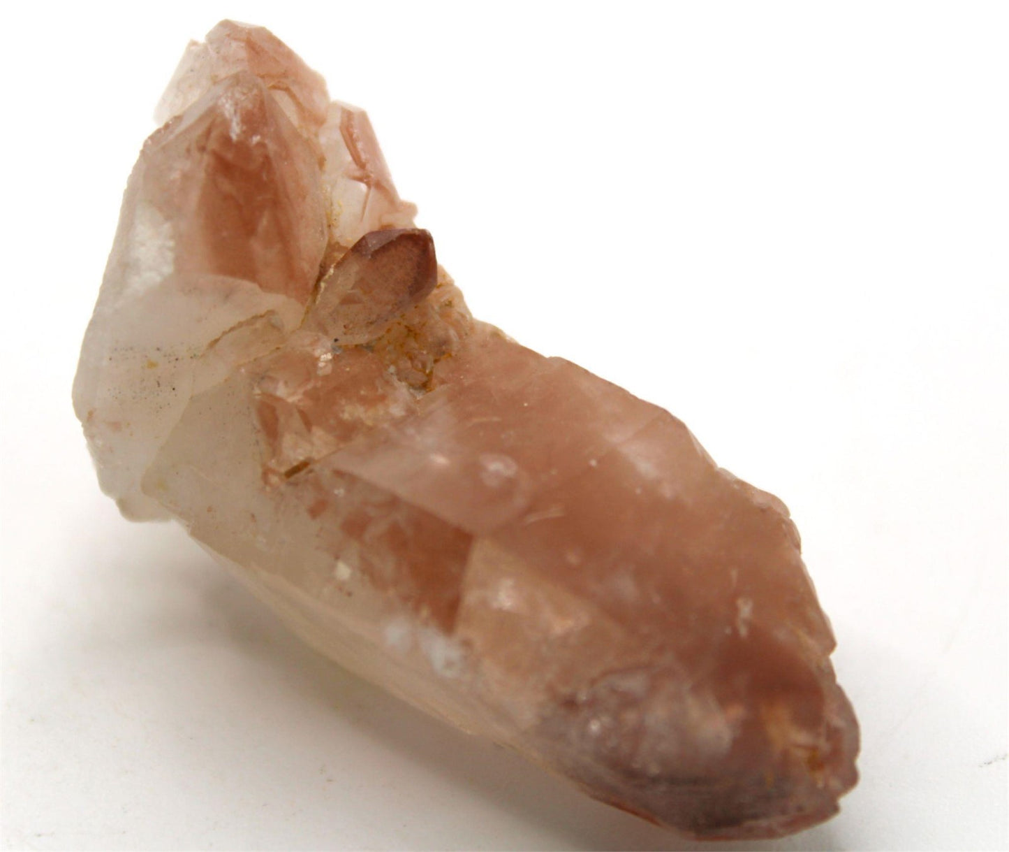 Pink Lithium Crystal Cluster from Brazil Approx. 3.5 cm x 3.5 cm Pink lithium quartz crystals get their pink color from lepidolite, a lithium-rich mica mineral.