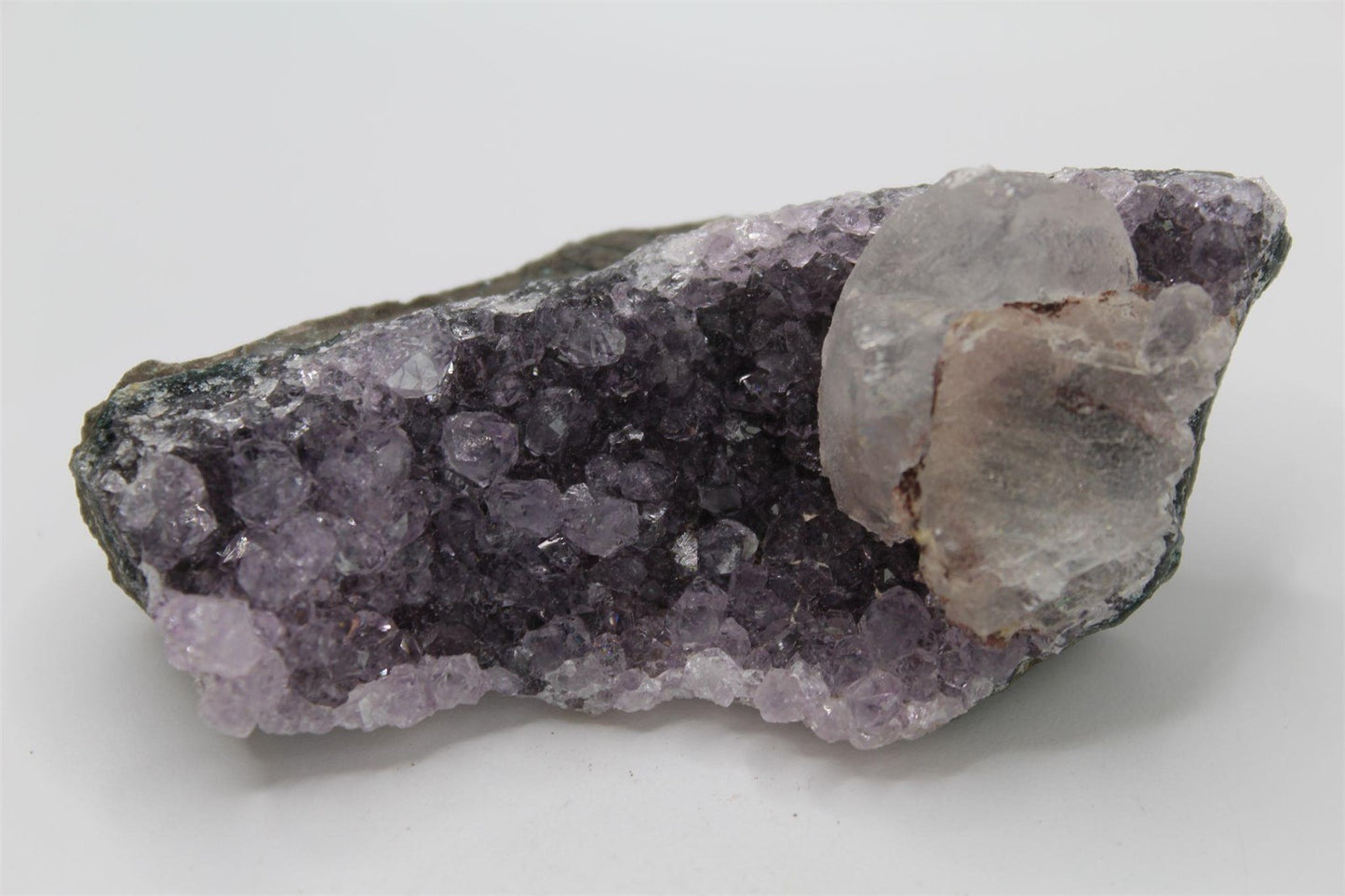 Amethyst Crystal Cluster with Calcite from Brazil Approx. 9 cm x 4 cm