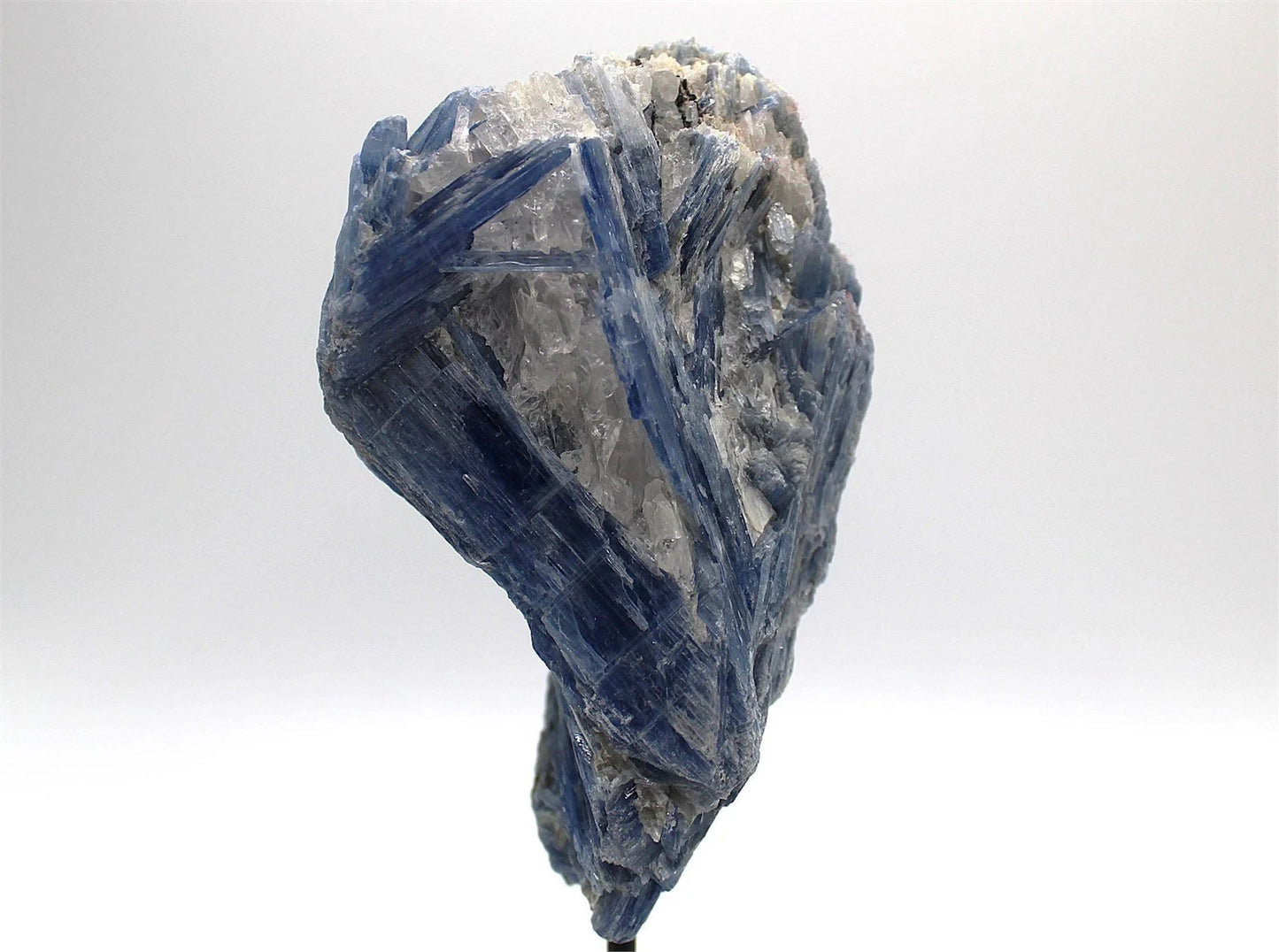 Blue Kyanite on Metal Stand – Gem-Quality Crystal from Brazil