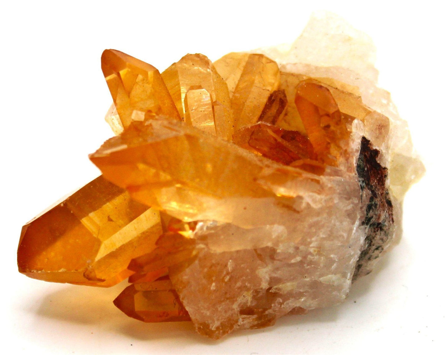 Tangerine Quartz Crystal Cluster from Brazil – Natural Specimen