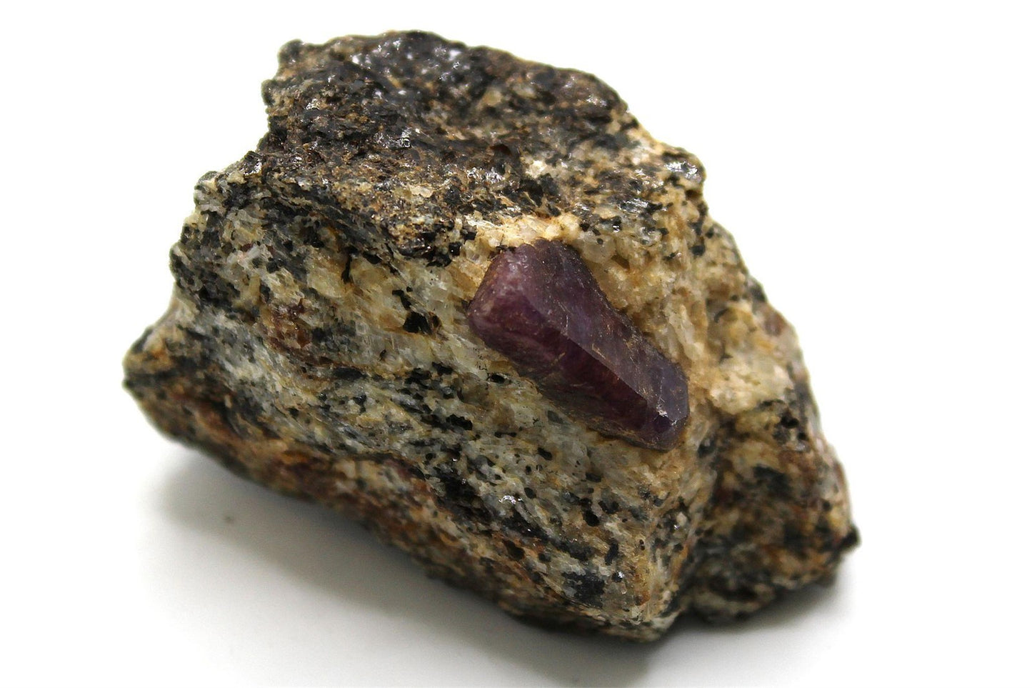 Natural Ruby Crystals in Quartz and Calcite with Mica - Origin: Burma