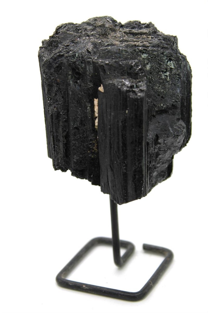 Black Tourmaline Crystal Cluster on Stand from Brazil Approx. 10.5 cm x 5 cm