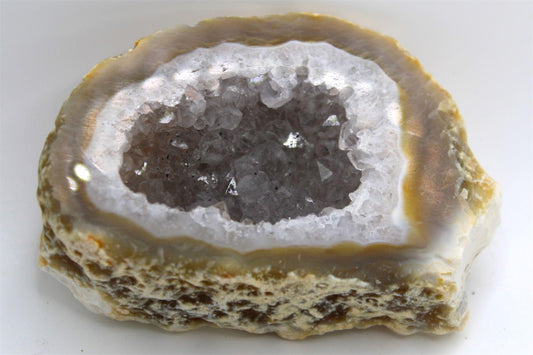 Agate Druzy Geode with large Crystal formations from Brazil. Approx. 8 cm x 5.5 cm