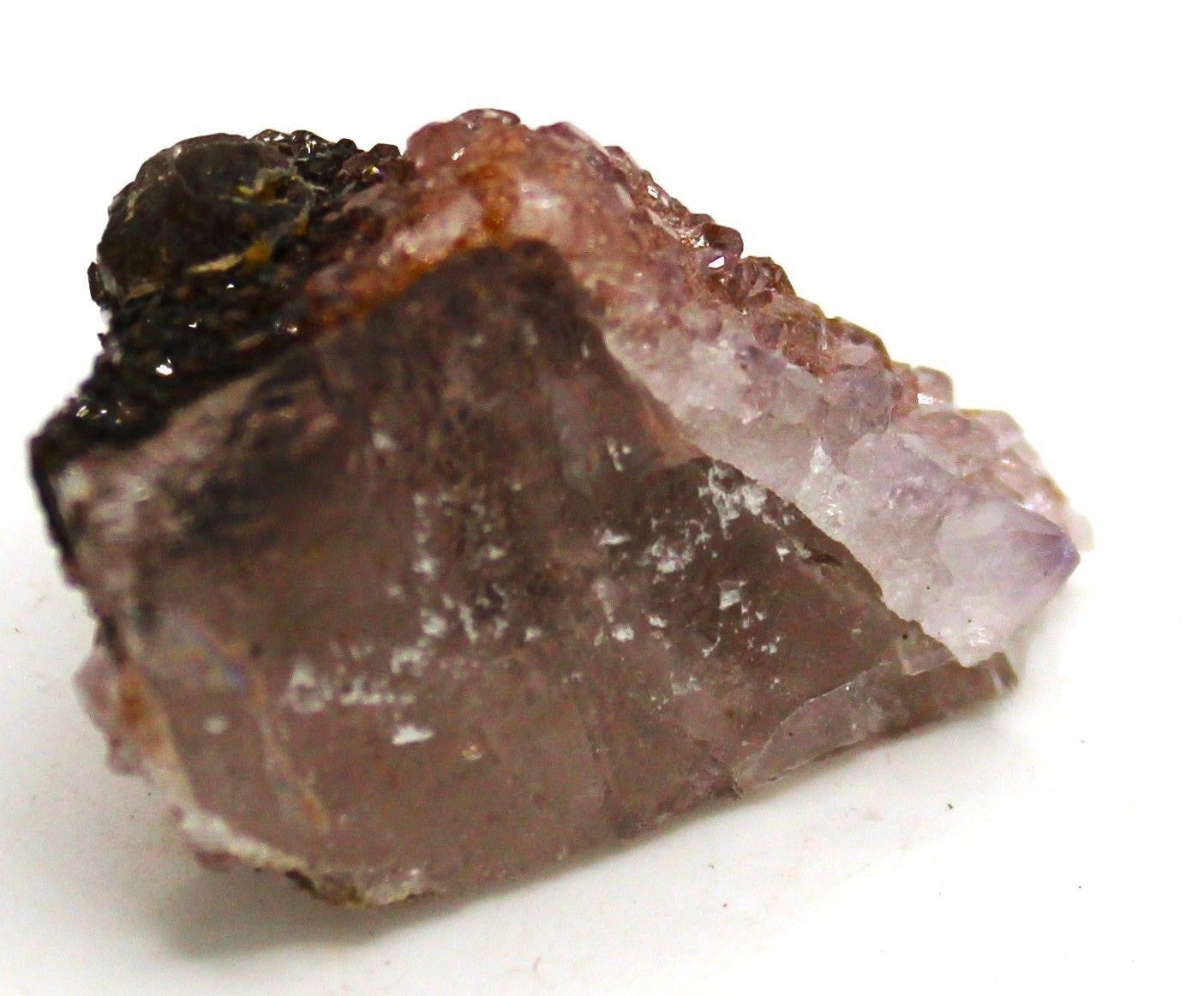 Rainbow Amethyst with Calcite from Brazil – Approx. 4 cm x 2.5 cm x 2 cm