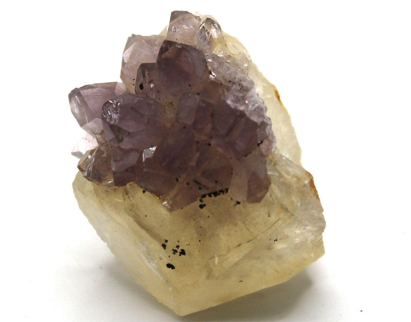 Amethyst Flower Crystal Cluster on Calcite – Natural Specimen from Brazil