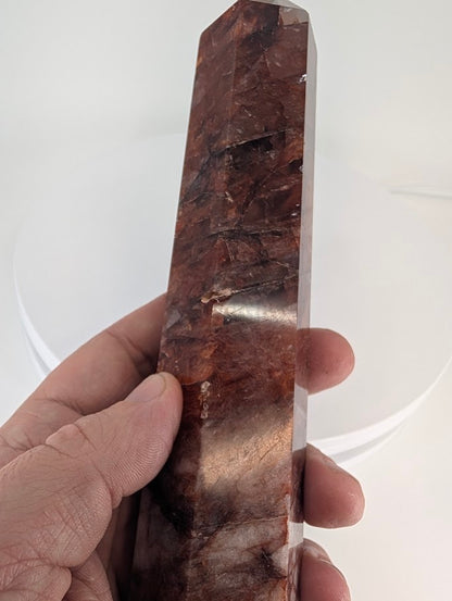 Close-up of hematite inclusions in Fire Quartz