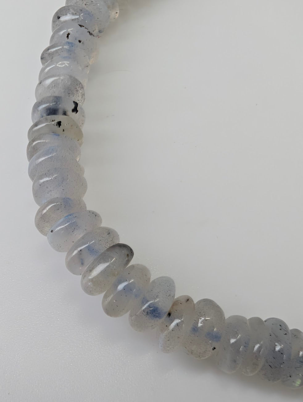 Premium polished labradorite bracelet with visible blue and gold flashes