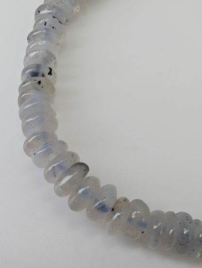 Premium polished labradorite bracelet with visible blue and gold flashes