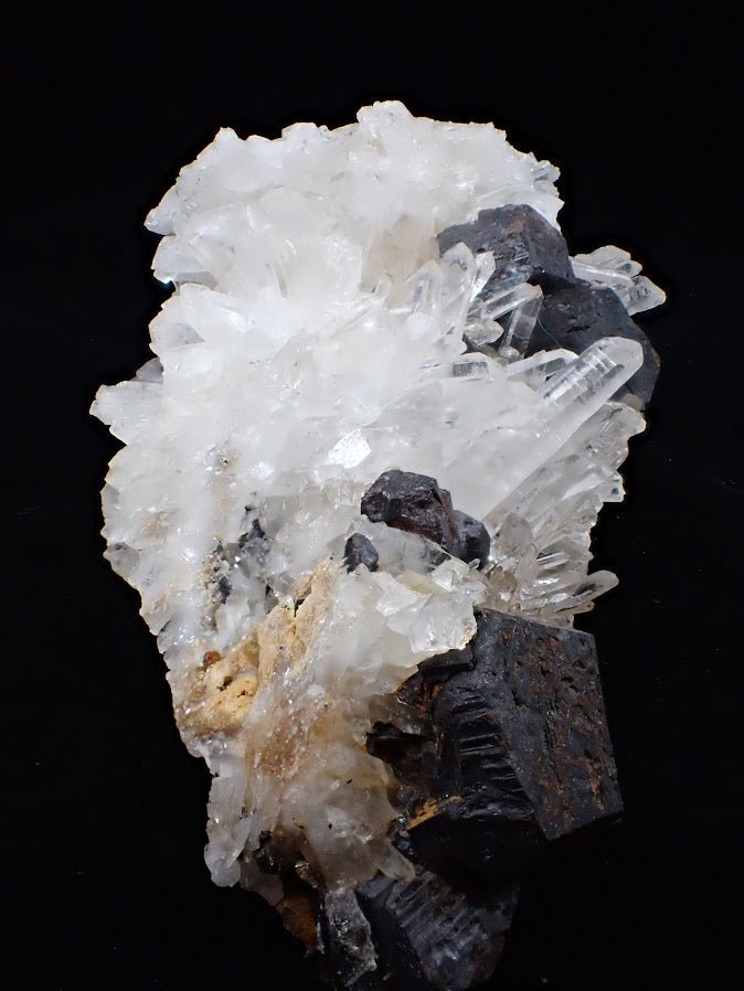 Large Black Pyrite with Quartz – Fengjiashan Mine (6") - Legacy Crystals and Minerals