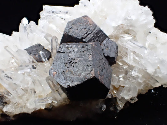 Large Black Pyrite with Quartz – Fengjiashan Mine (6") - Legacy Crystals and Minerals