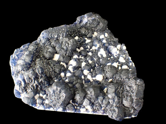 Large Blueberry Fluorite with Sparkling White Matrix Huanggang Mine, Inner Mongolia 4.5 x 4.5 inches 601 grams - Legacy Crystals and Minerals