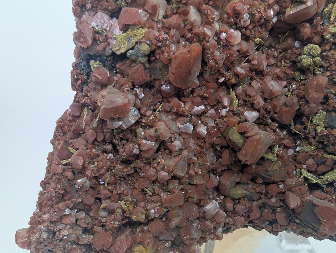 Large Museum - Quality Red Calcite with Pyrite 10 x 8 in 4.67kg - Daye Mine, Hubei Province, China - Legacy Crystals and Minerals