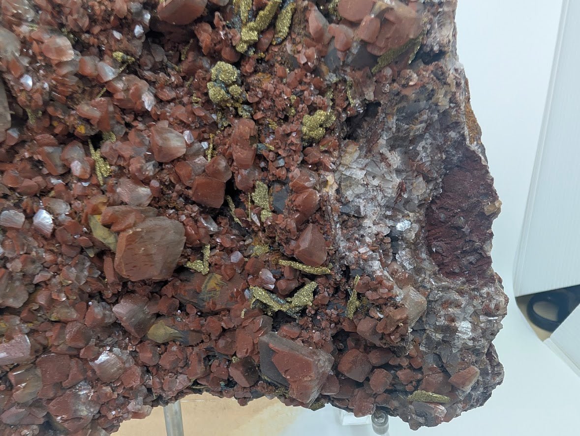 Large Museum - Quality Red Calcite with Pyrite 10 x 8 in 4.67kg - Daye Mine, Hubei Province, China - Legacy Crystals and Minerals