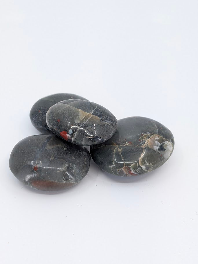 African Bloodstone Palm Stones showing color mix