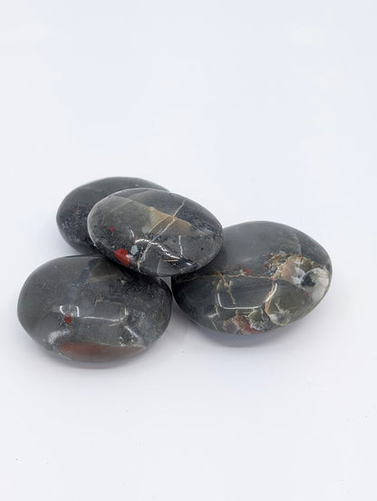 African Bloodstone Palm Stones showing color mix