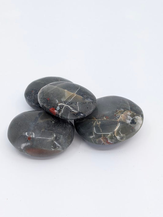 African Bloodstone Palm Stones showing color mix