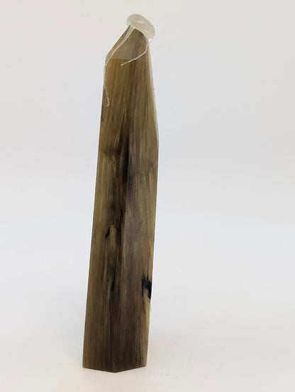 Left side of Golden Mica tower showing fibrous internal structure and sheen