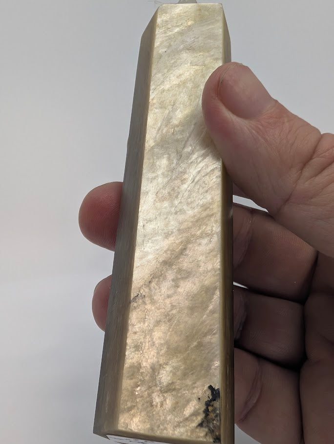 Front Flash view of Golden Mica tower – 170 g polished crystal