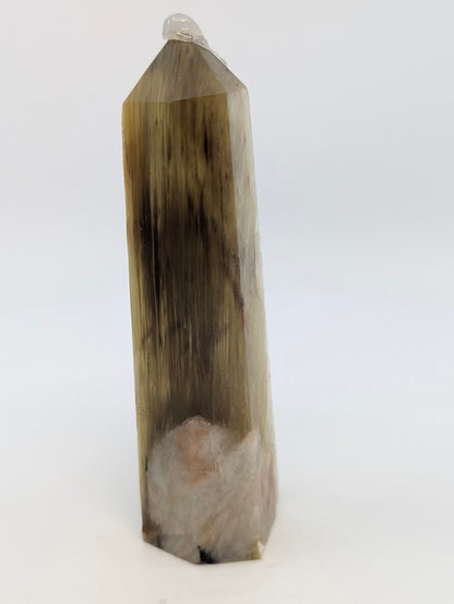 Right view emphasizing golden tone and calcite exposure