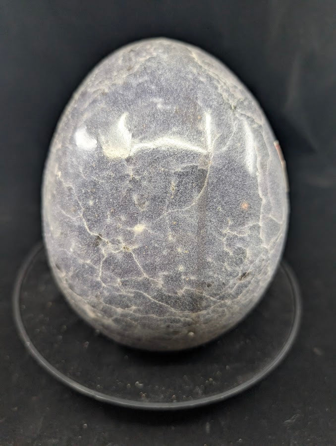 Back view of Lepidolite Skull highlighting natural mica structure