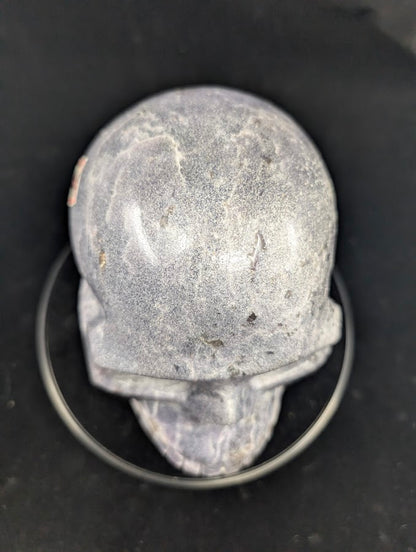 Close-up of Lepidolite Skull lavender coloration and texture