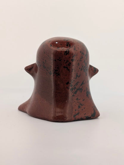 Mahogany jasper ghost carving – back view