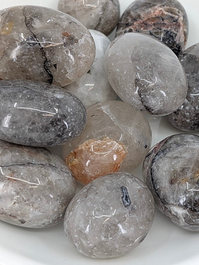 Close-up of Mosaic Jasper showing multicolored mosaic-like patterning